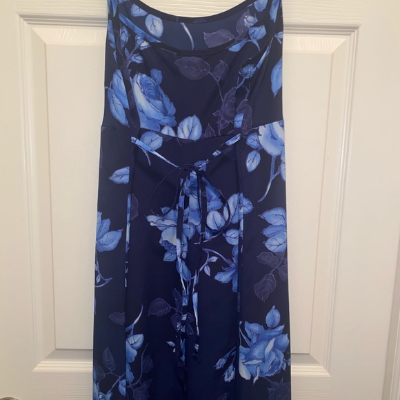 Vintage No Boundaries Blue Floral Rose Maxi Dress - Picture 3 of 10